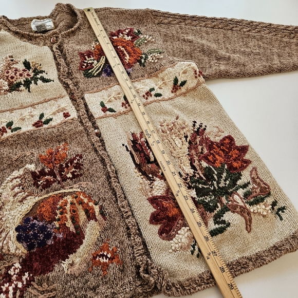 Heirloom Collectibles Womens Plus Cardigan 22/24 Fall Autumn Teacher Knit Vtg - Picture 10 of 13